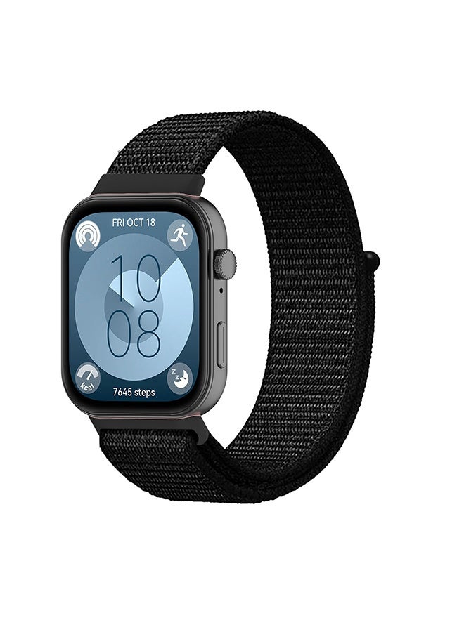 2 Packs Sport Loop Band Compatible with Huawei Watch Fit 3 Sport Replacement Wristbands Intended Adjustable Strap Nylon Weave Women Men Stretchy Braided Wristband Breathable - Image 2